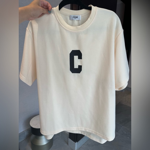 Celine Tops - Celine Unisex T-Shirt Sweatshirt Style Size M New Dans Paris Off White